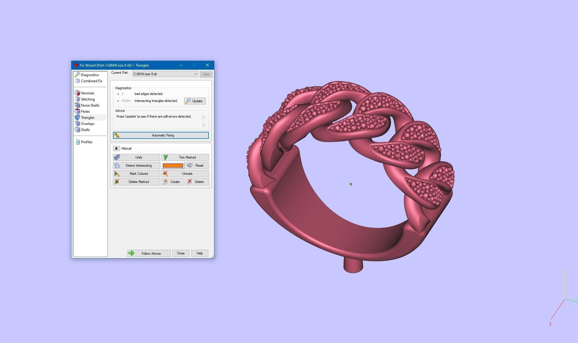 Cuban rings with small diamonds 6 3D print model_3