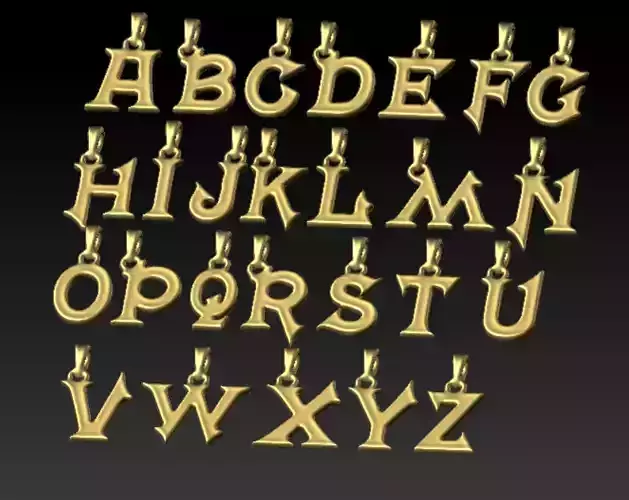 Alphabet Pendant 3D print model