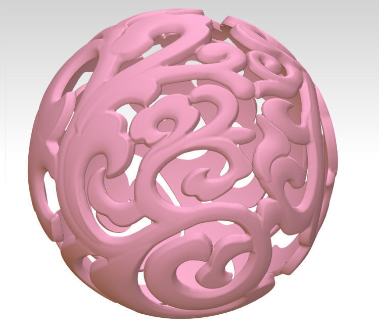3D drawing of hollow ball in STL  hollow bead 3D print model_1