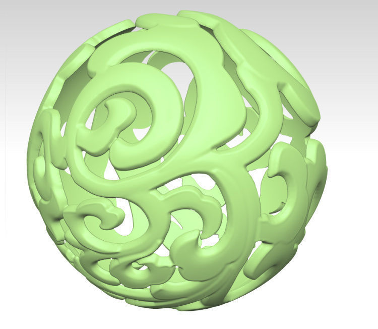 3D drawing of hollow ball in STL  hollow bead 3D print model_2