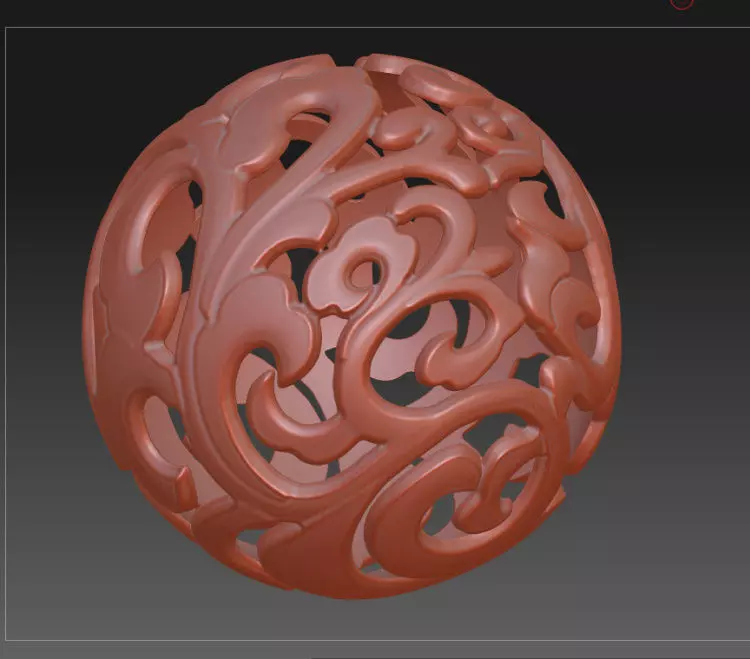 3D drawing of hollow ball in STL  hollow bead 3D print model_0