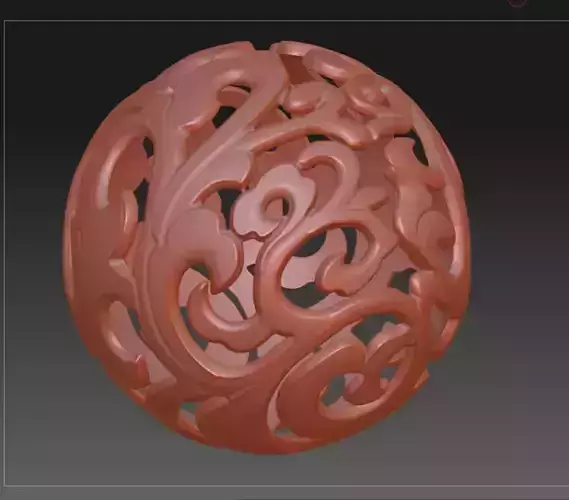 3D drawing of hollow ball in STL  hollow bead 3D print model