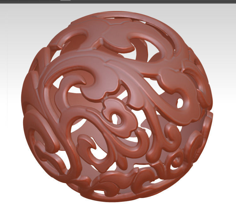 3D drawing of hollow ball in STL  hollow bead 3D print model_9