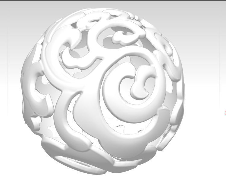 3D drawing of hollow ball in STL  hollow bead 3D print model_11