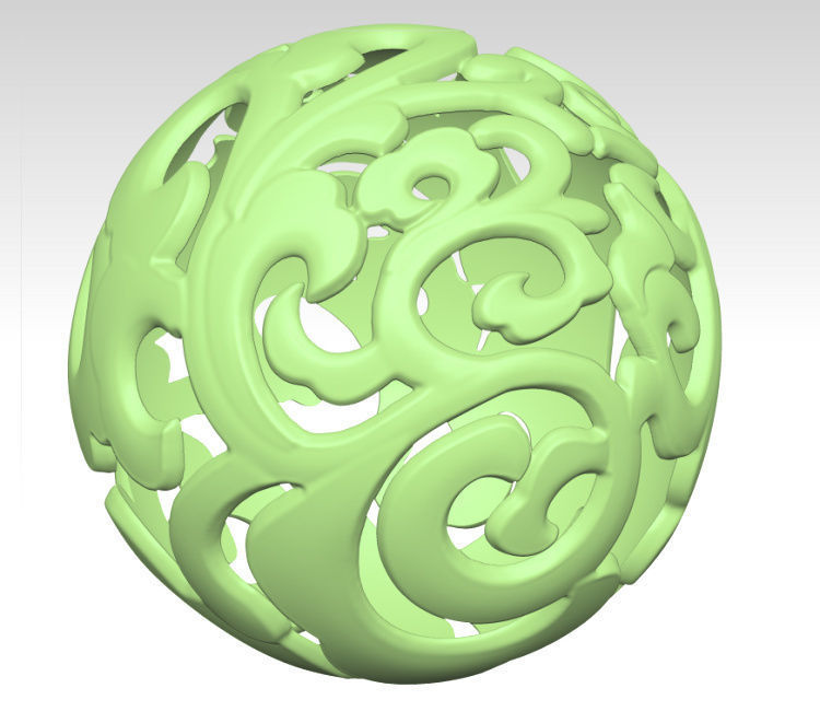 3D drawing of hollow ball in STL  hollow bead 3D print model_7