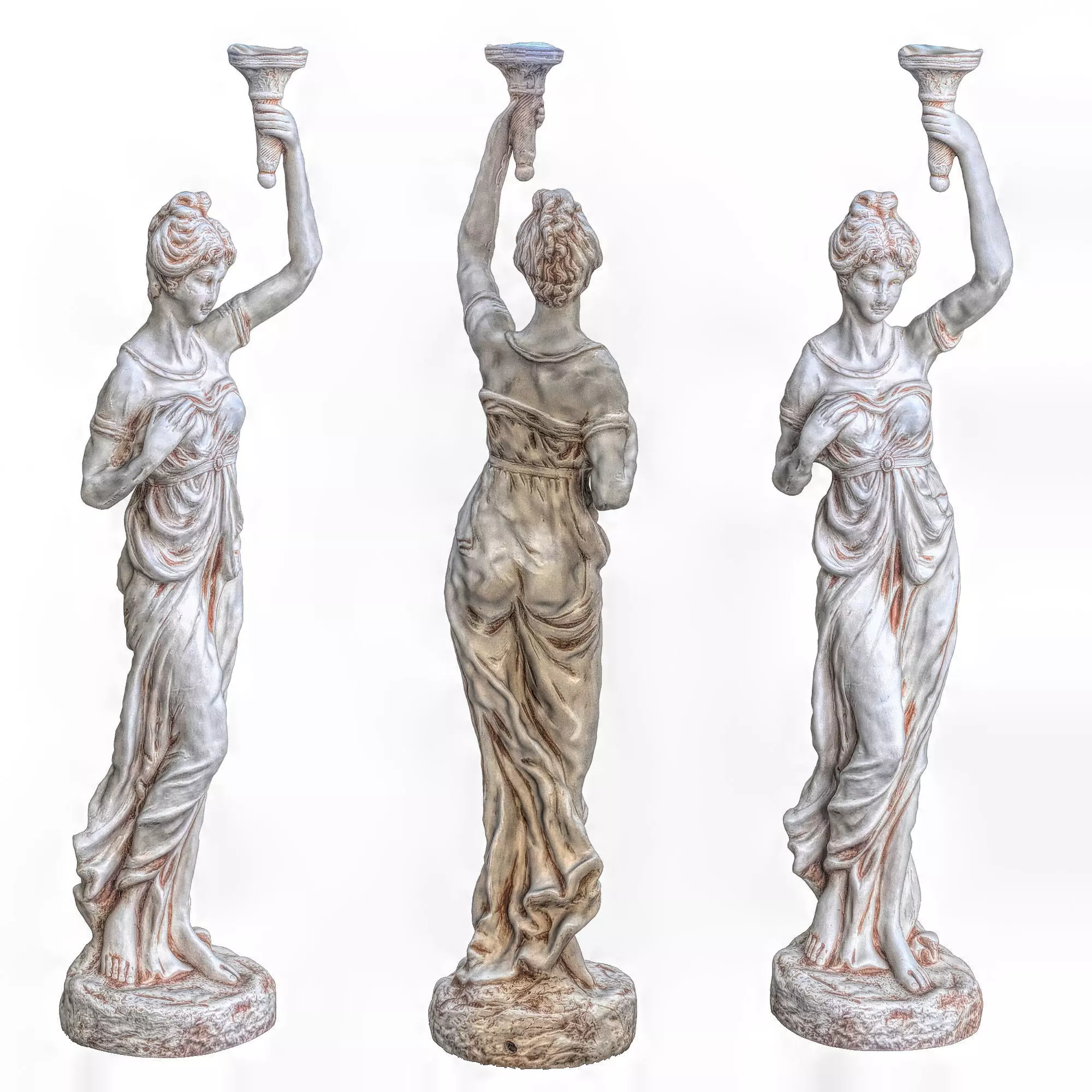 girl torch Low-poly 3D model_0