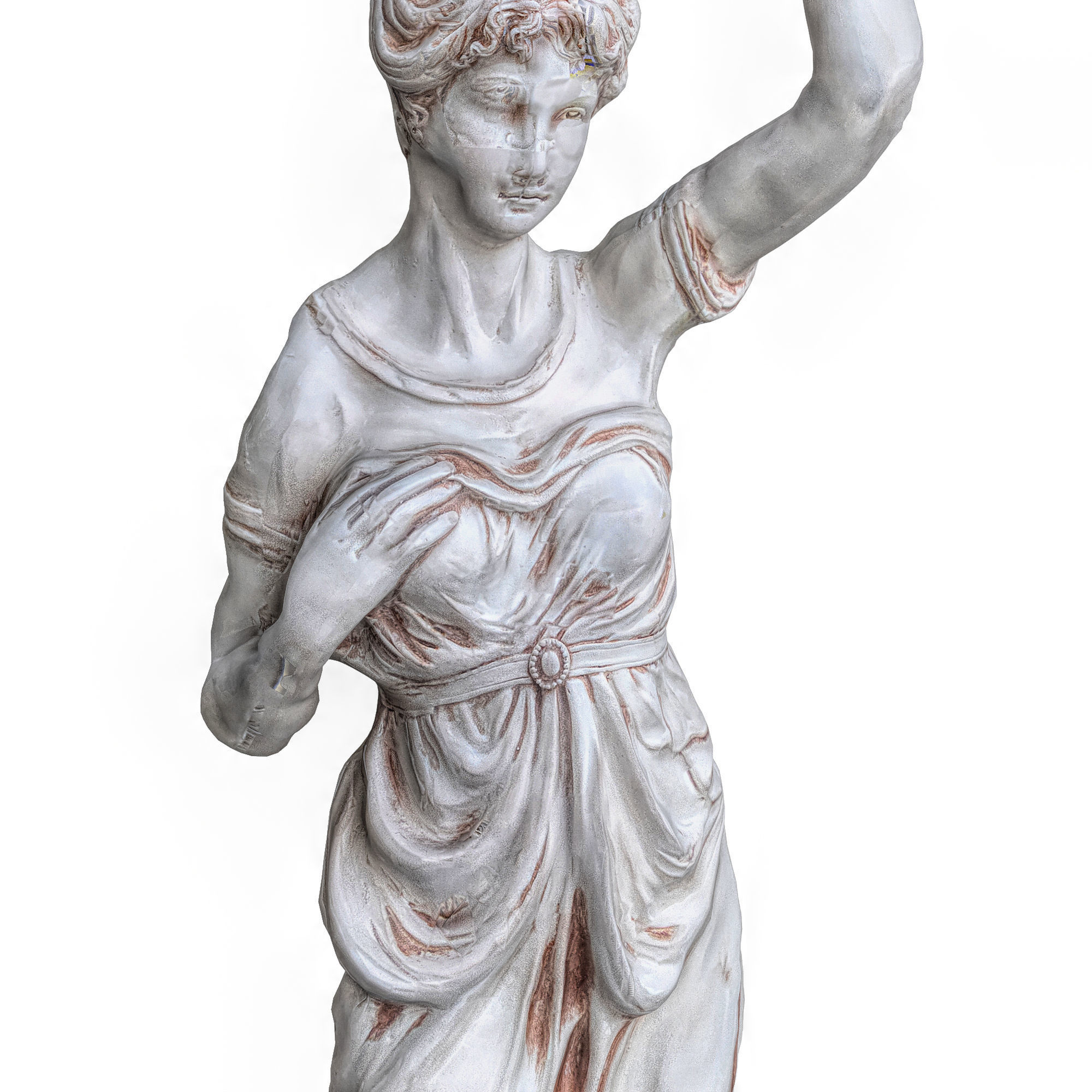 girl torch Low-poly 3D model_2