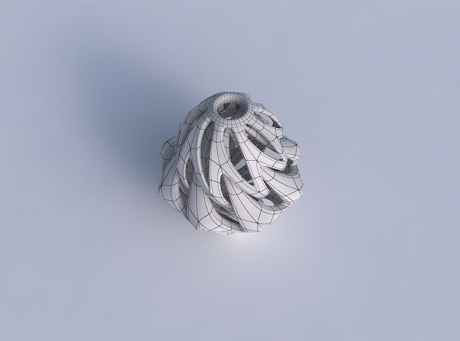 Vase curved mushroom with intertwining lines twisted and tape... 3D print model_6