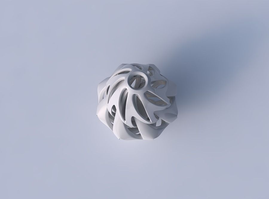 Vase curved mushroom with intertwining lines twisted and tape... 3D print model_2