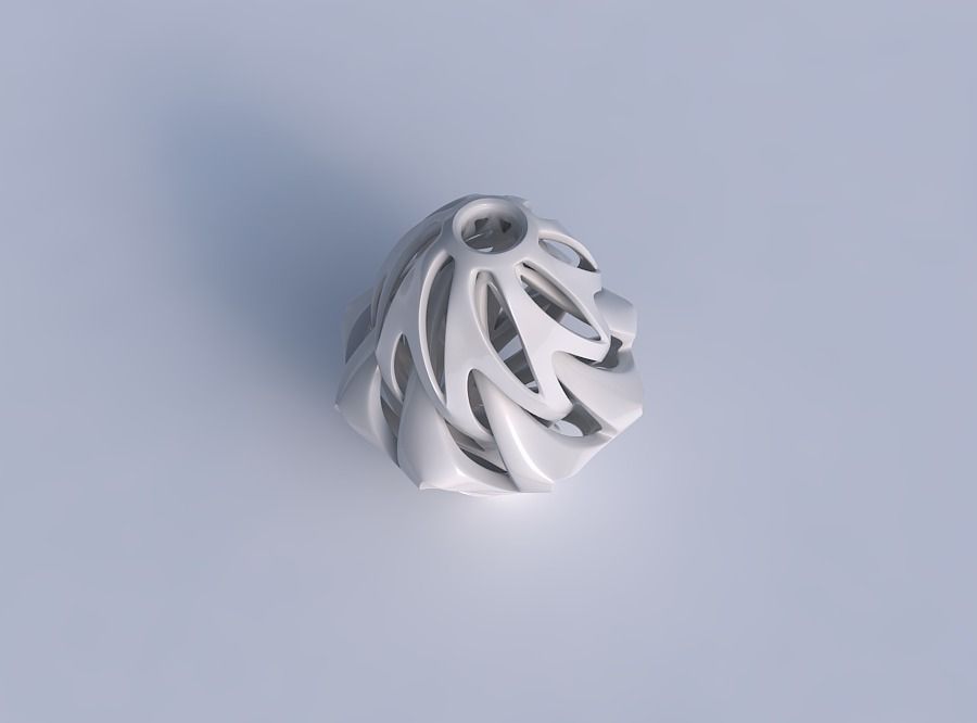 Vase curved mushroom with intertwining lines twisted and tape... 3D print model_1