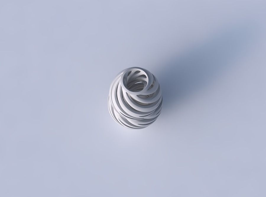 Vase curved medium with intertwining lines very twisted 3D print model_2