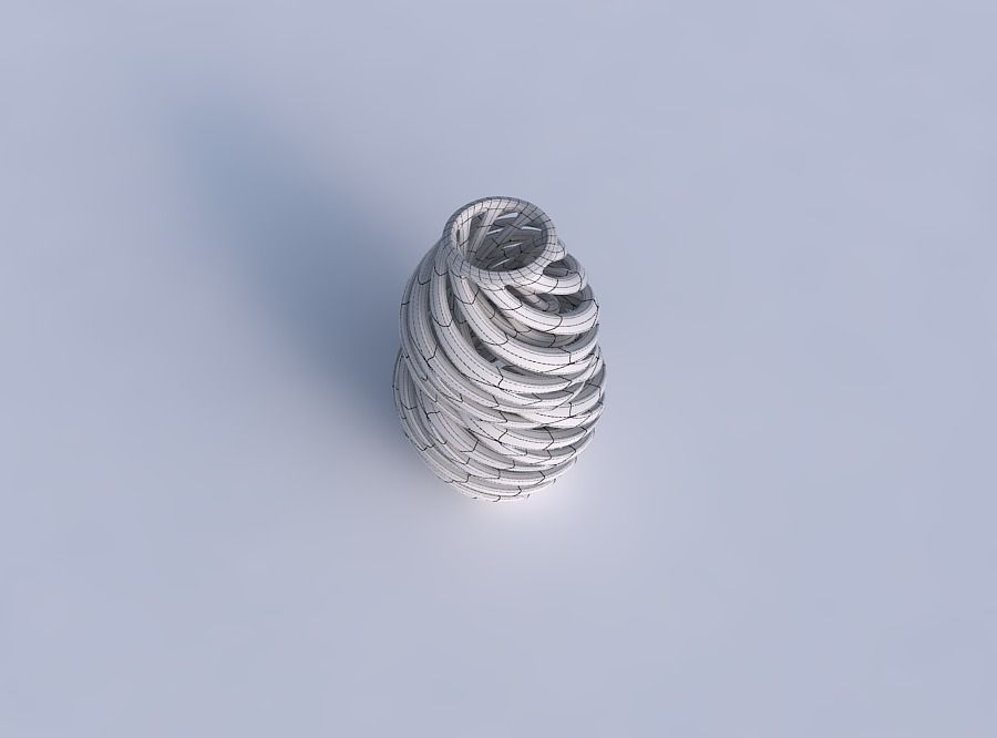 Vase curved medium with intertwining lines very twisted 3D print model_6