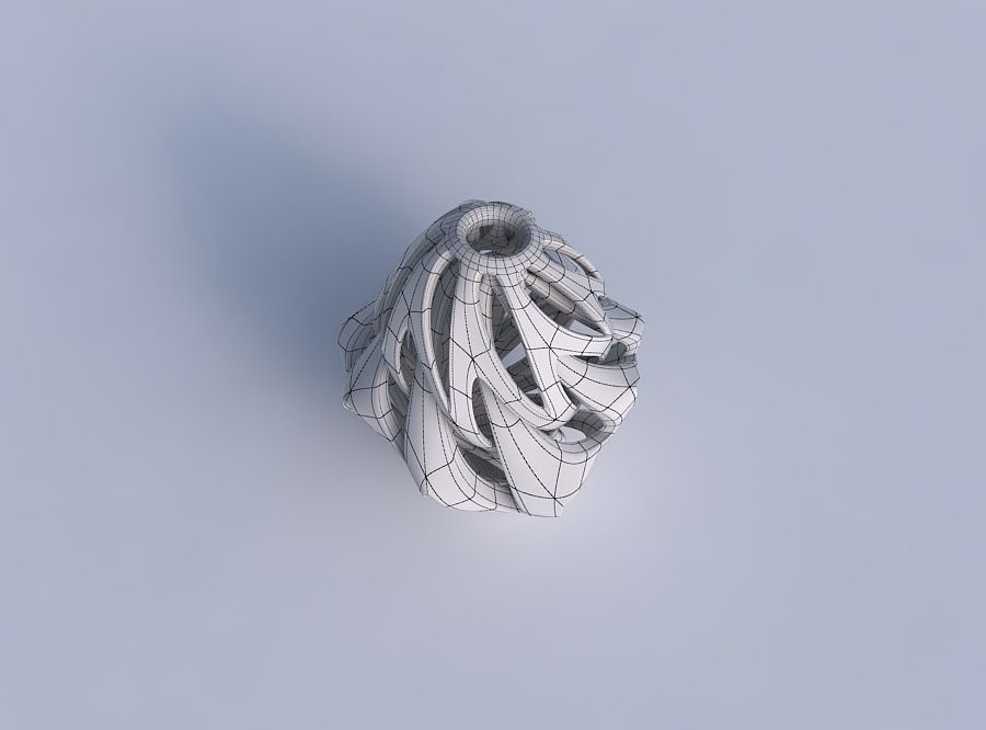 Vase curved mushroom with intertwining lines twisted and tape... 3D print model_6