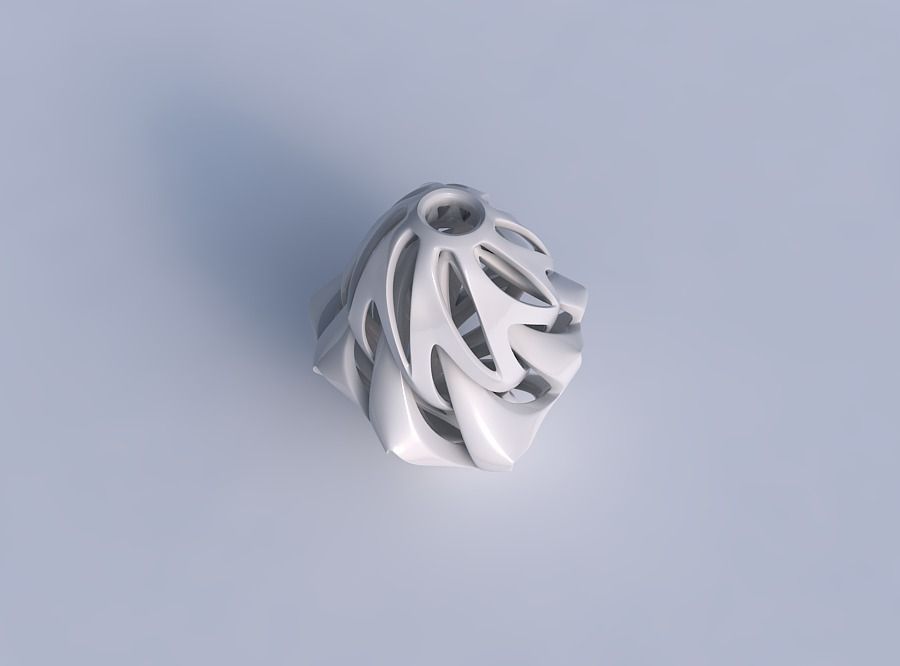 Vase curved mushroom with intertwining lines twisted and tape... 3D print model_1