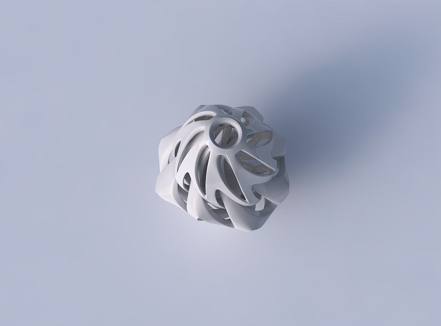 Vase curved mushroom with intertwining lines twisted and tape... 3D print model_2