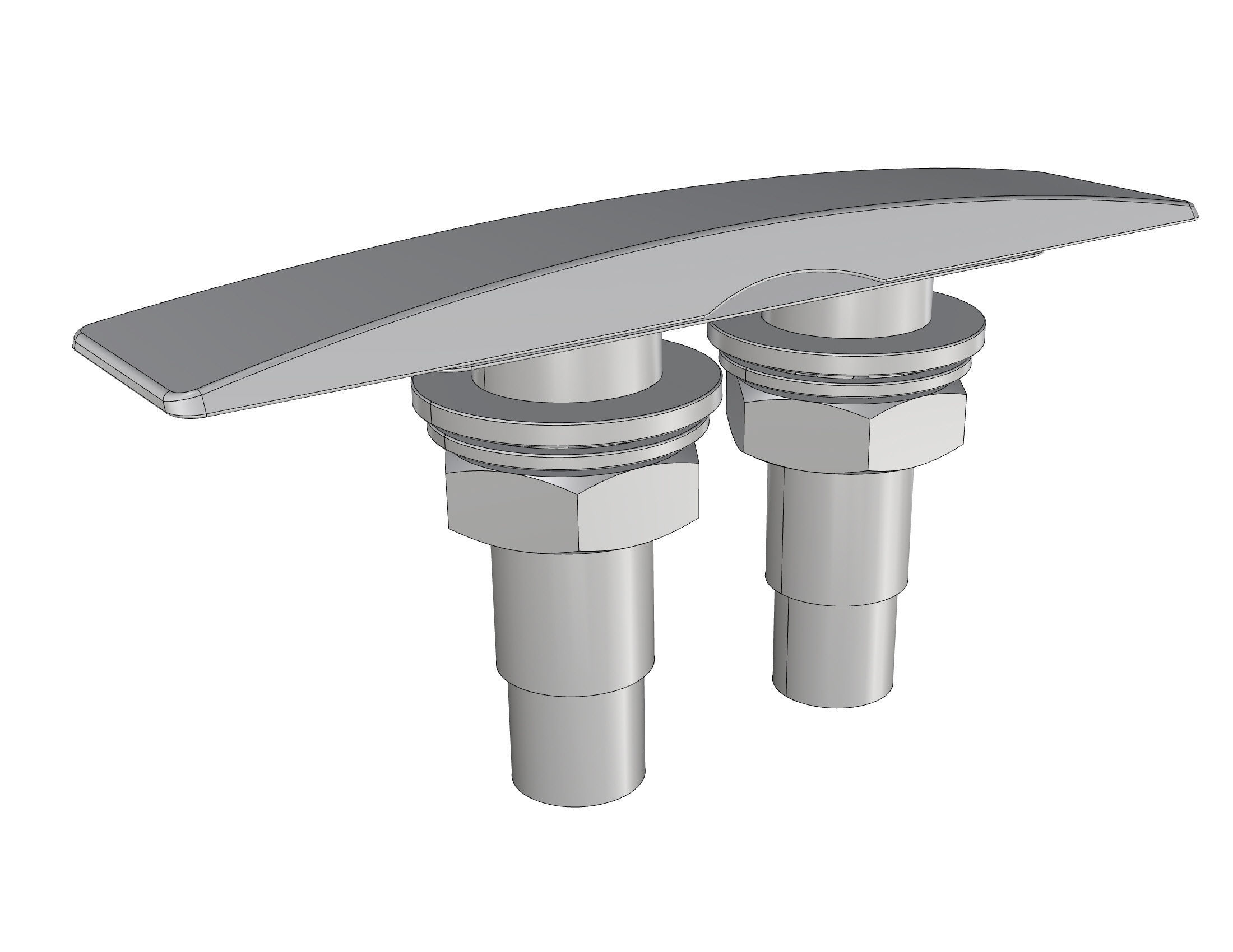 Osculati Style Folding Cleat 158mm 3D model_2