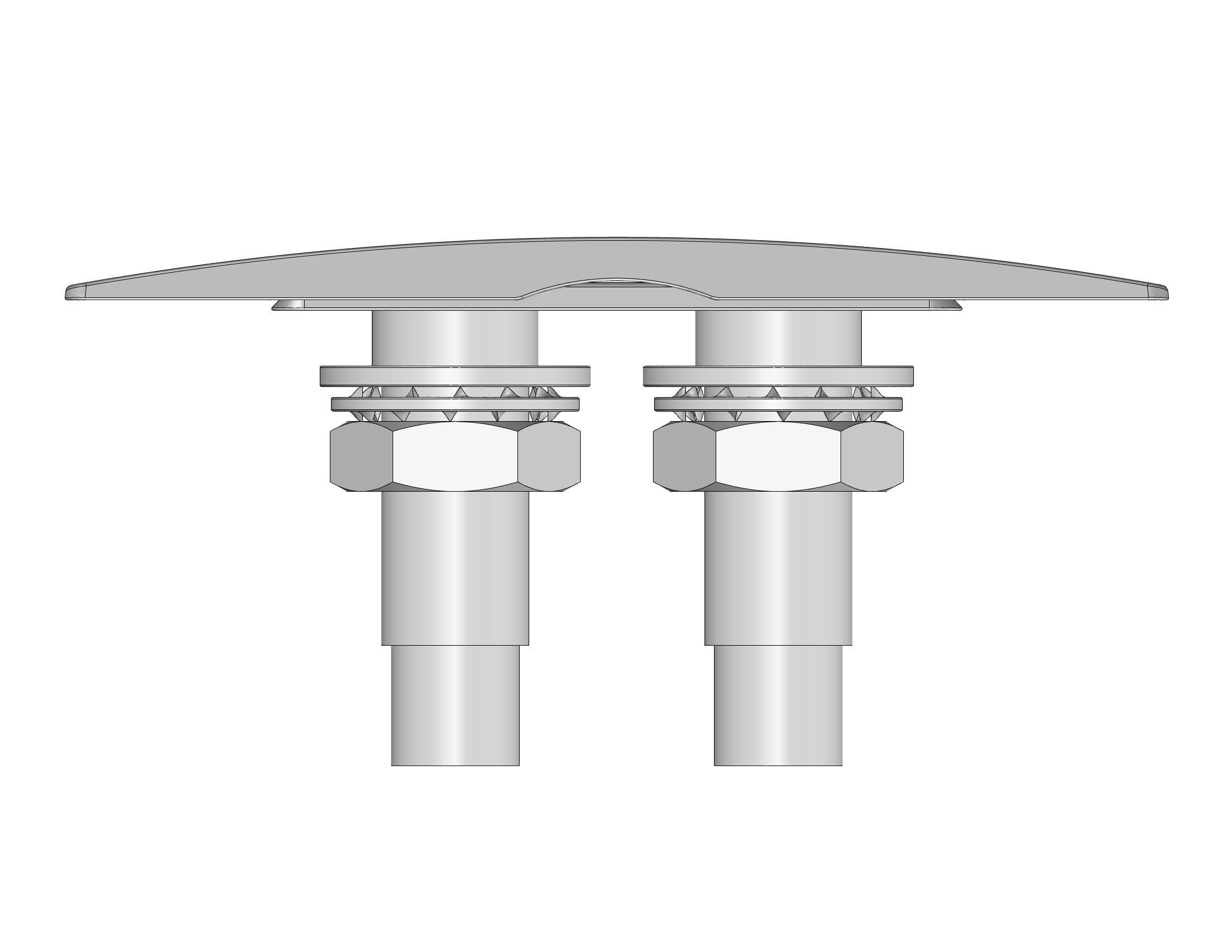 Osculati Style Folding Cleat 158mm 3D model_3