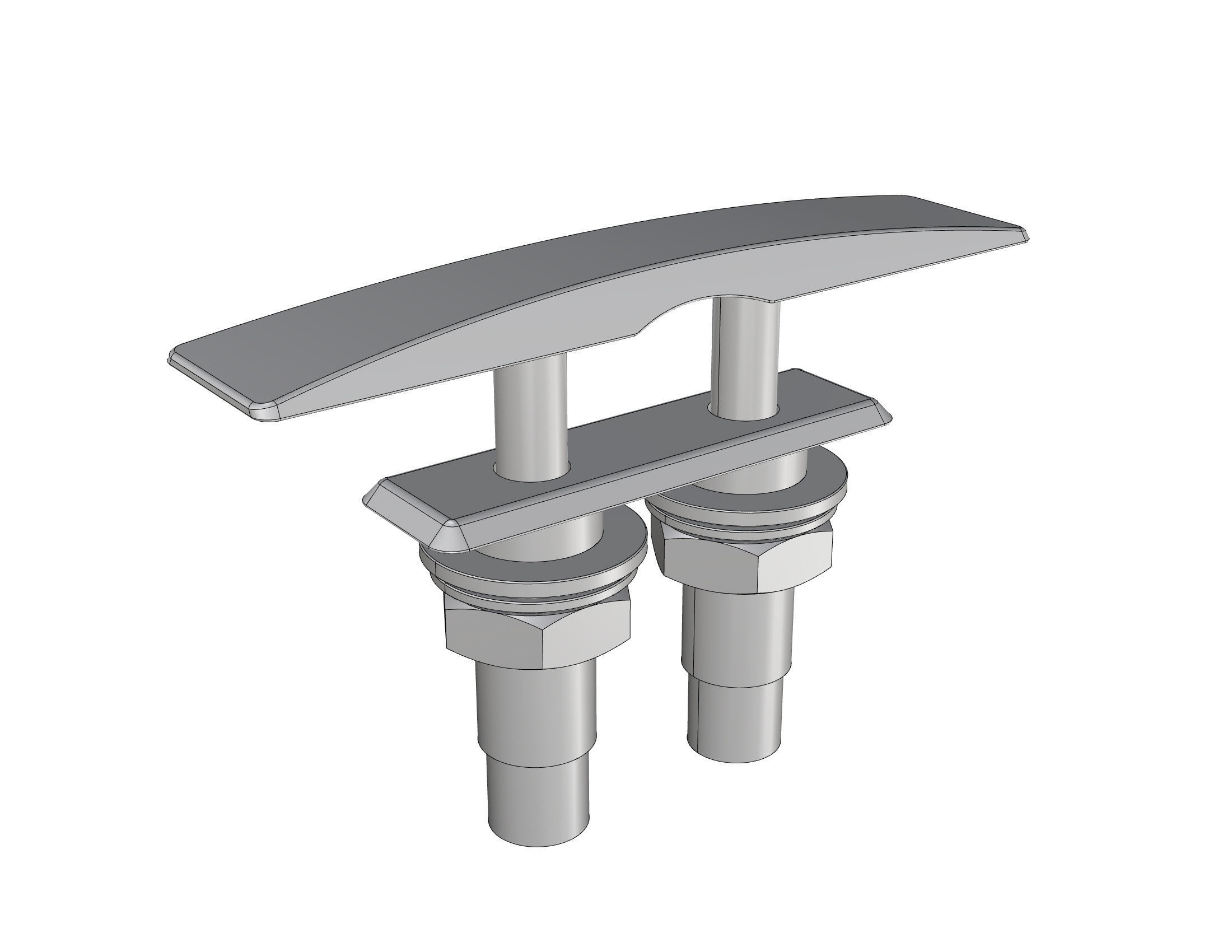 Osculati Style Folding Cleat 158mm 3D model_1