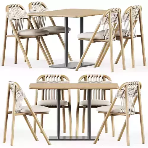 Fix Table by Ton 636 and Dining Chair 01 C by Very Wood