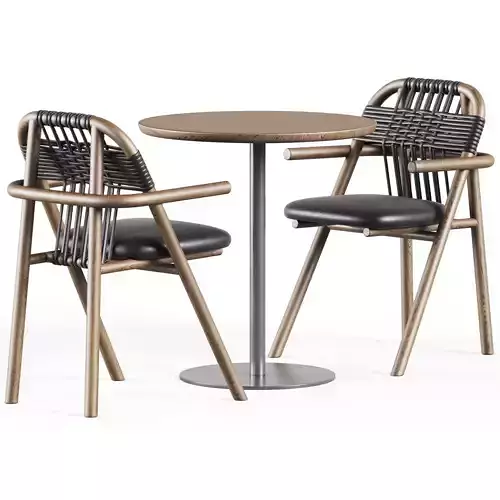 Fix Table 630 by Ton and Dining Armchair 02 C by Very Wood
