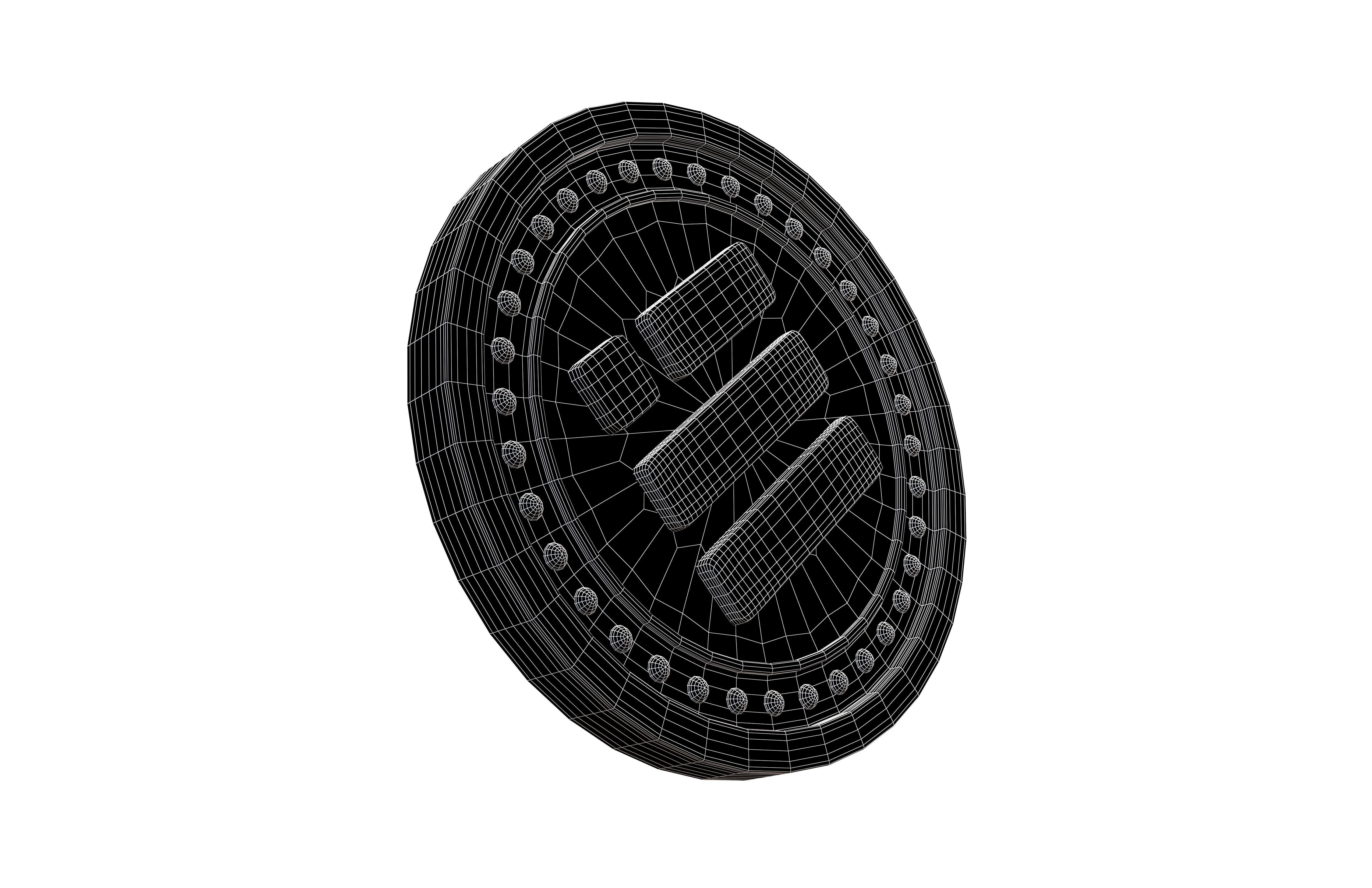 Binance USD Coin v3 001 Low-poly 3D model_5