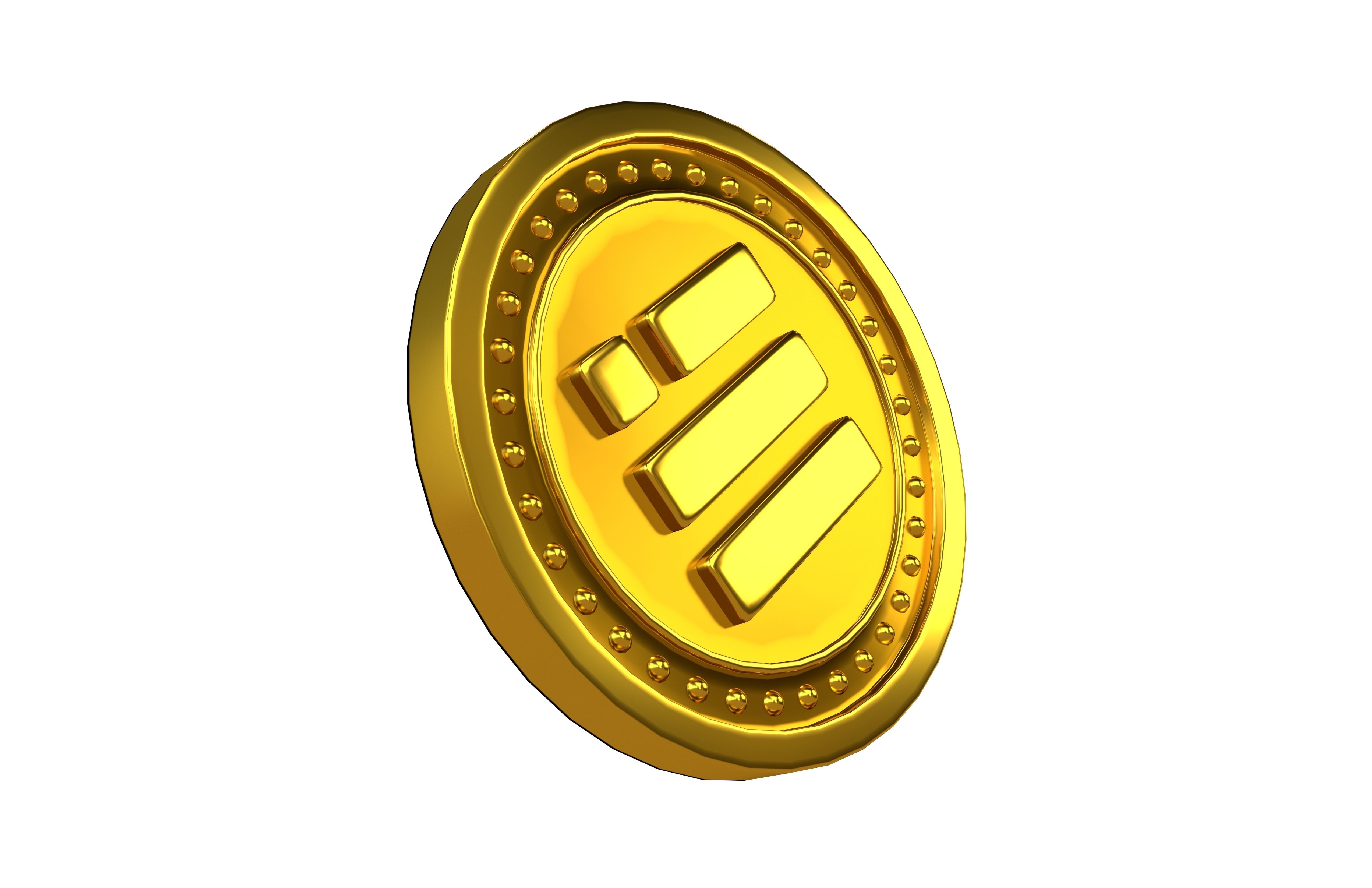 Binance USD Coin v3 001 Low-poly 3D model_3