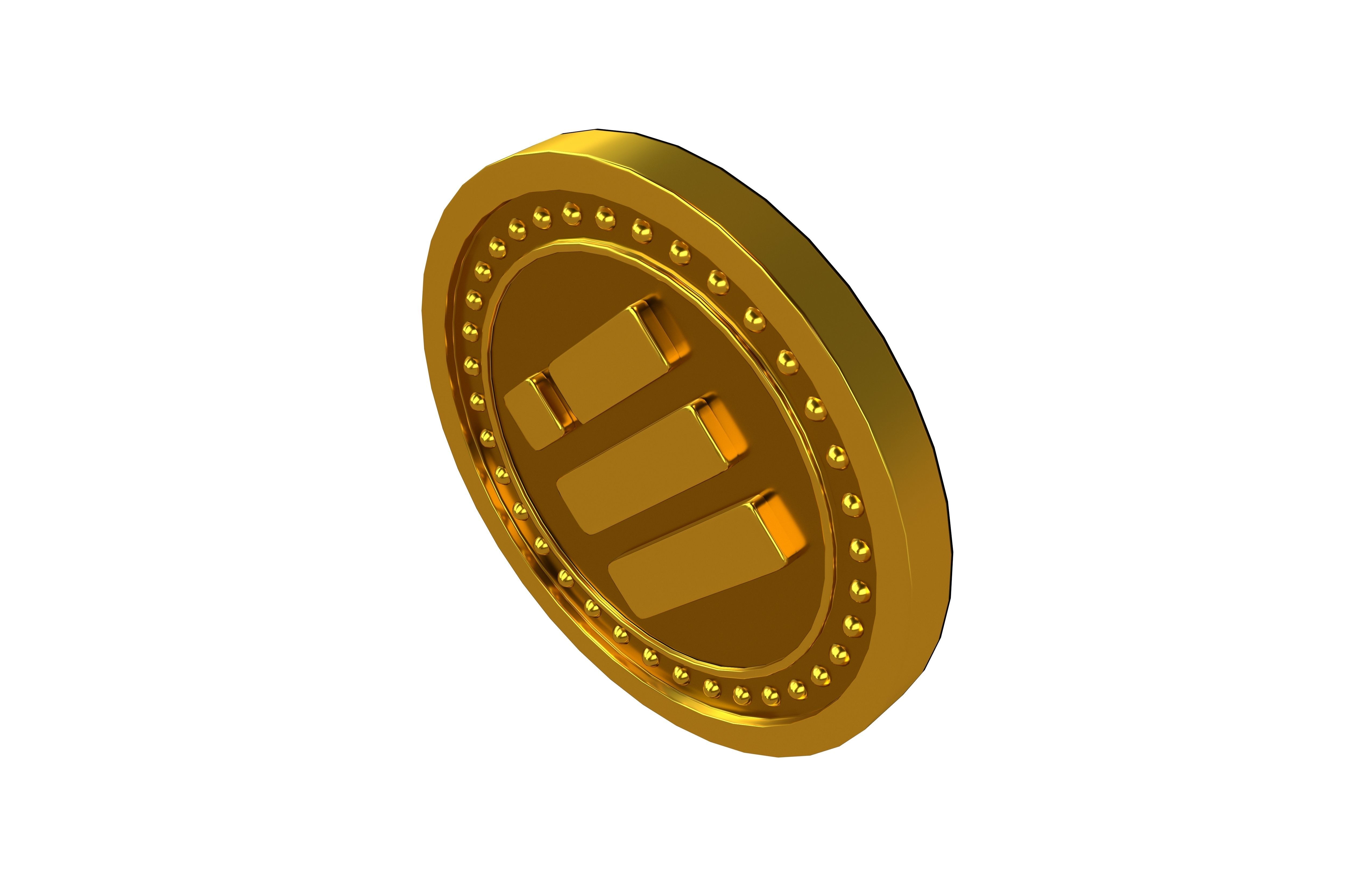 Binance USD Coin v3 001 Low-poly 3D model_2