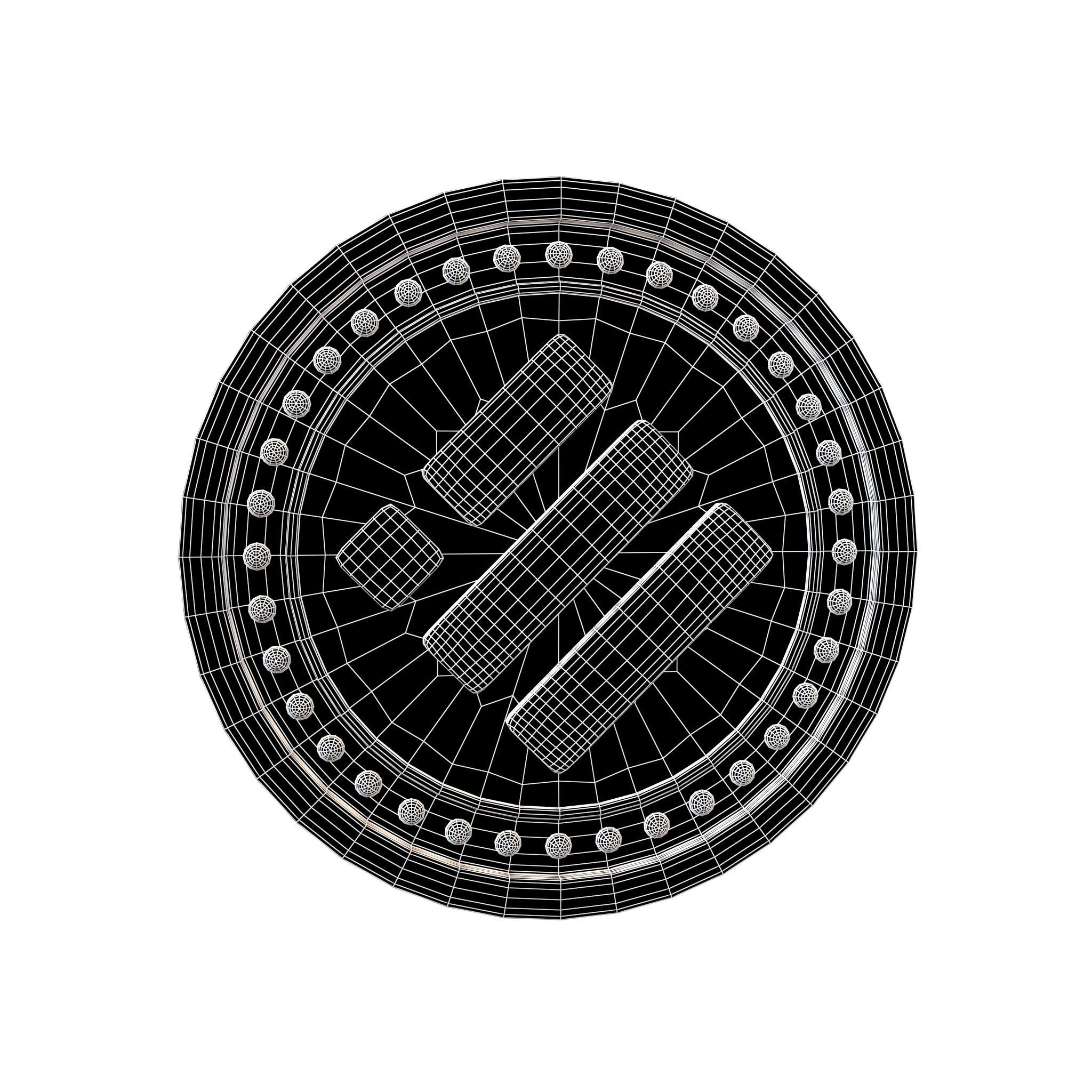 Binance USD Coin v3 001 Low-poly 3D model_6