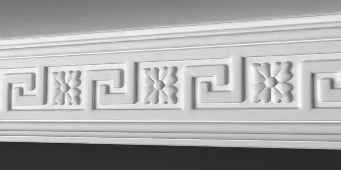 Moulding Cornice 3D Model with Simple Organic Elements