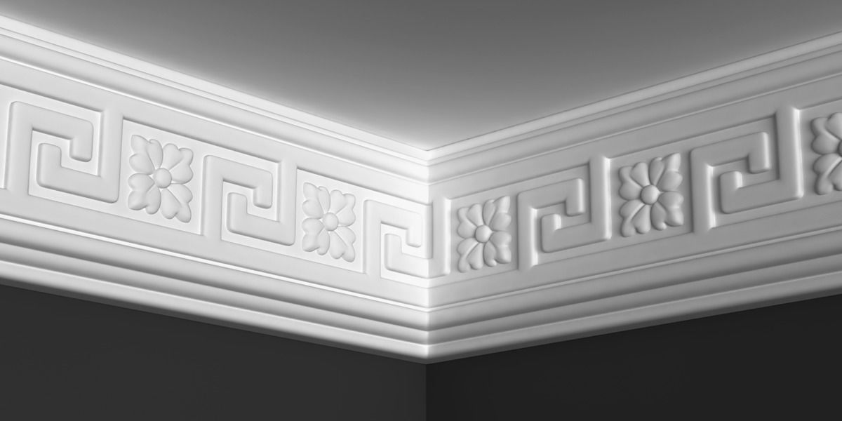 Moulding Cornice 3D Model with Simple Organic Elements 3D model_4