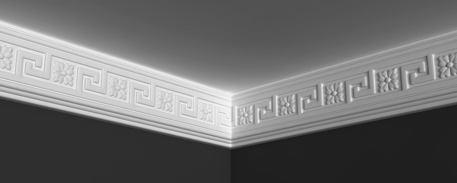 Moulding Cornice 3D Model with Simple Organic Elements 3D model_3