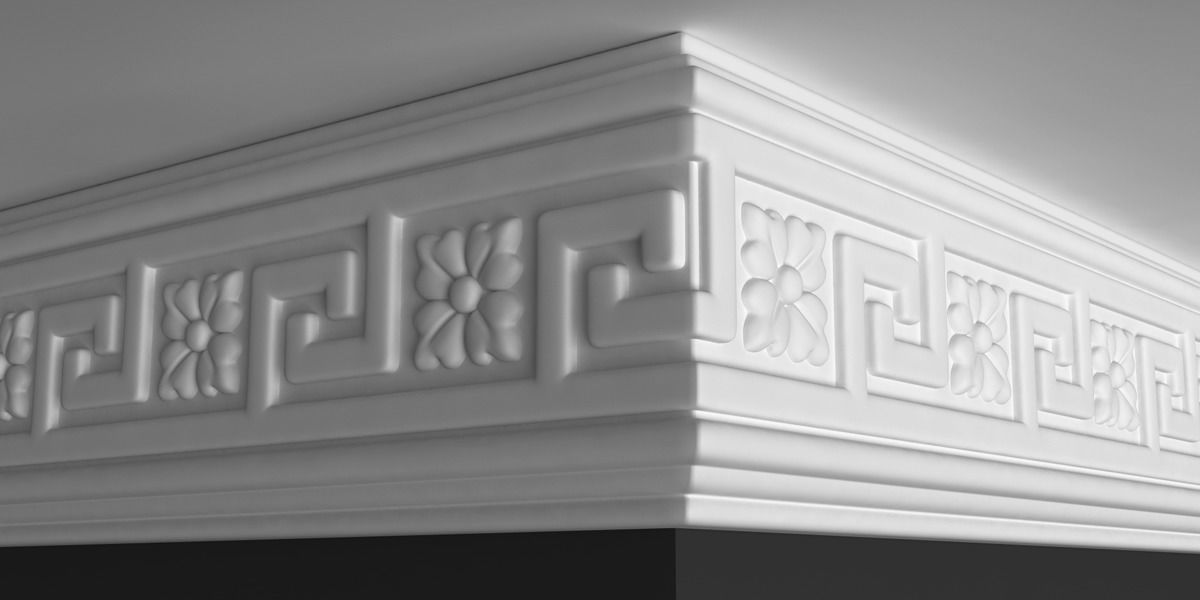 Moulding Cornice 3D Model with Simple Organic Elements 3D model_7