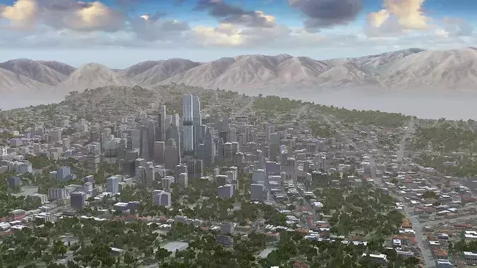Modern VR City Low-poly 3D model 5