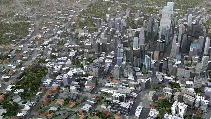 Modern VR City Low-poly 3D model