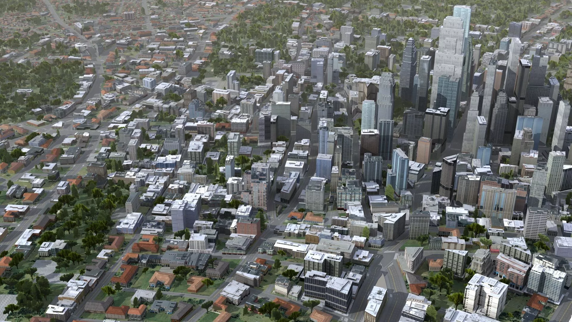 Modern VR City Low-poly 3D model
