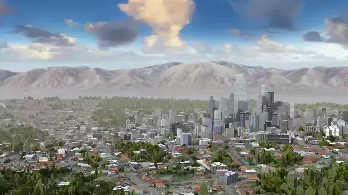 Modern VR City Low-poly 3D model