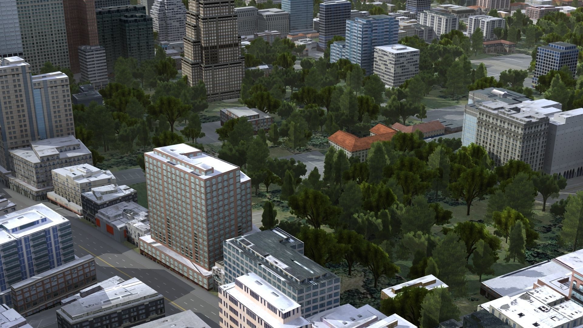 Modern VR City Low-poly 3D model_17