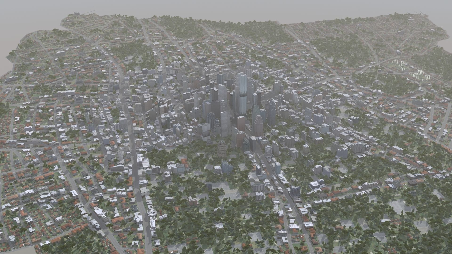 Modern VR City Low-poly 3D model_8