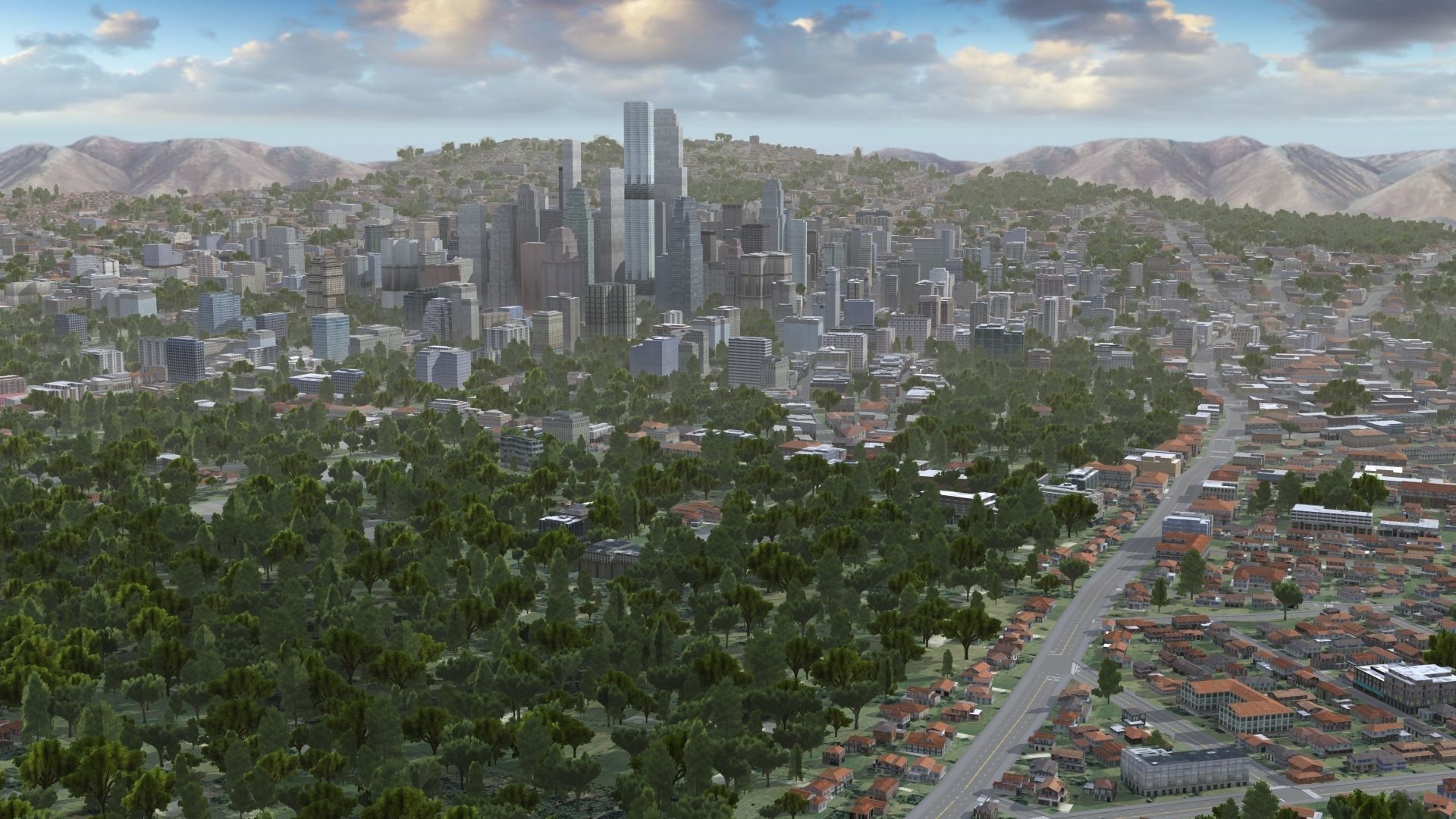 Modern VR City Low-poly 3D model_6