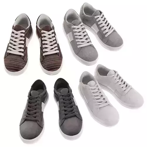 Sneakers with stripe on side