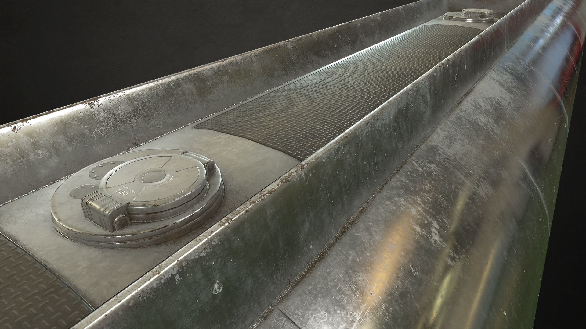 Fuel Tank Trailer Low-poly 3D model_11