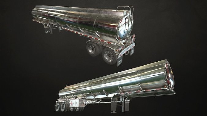 Fuel Tank Trailer Low-poly 3D model