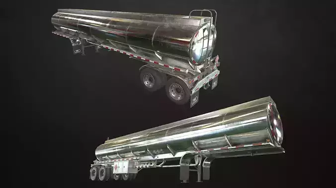 Fuel Tank Trailer Low-poly 3D model