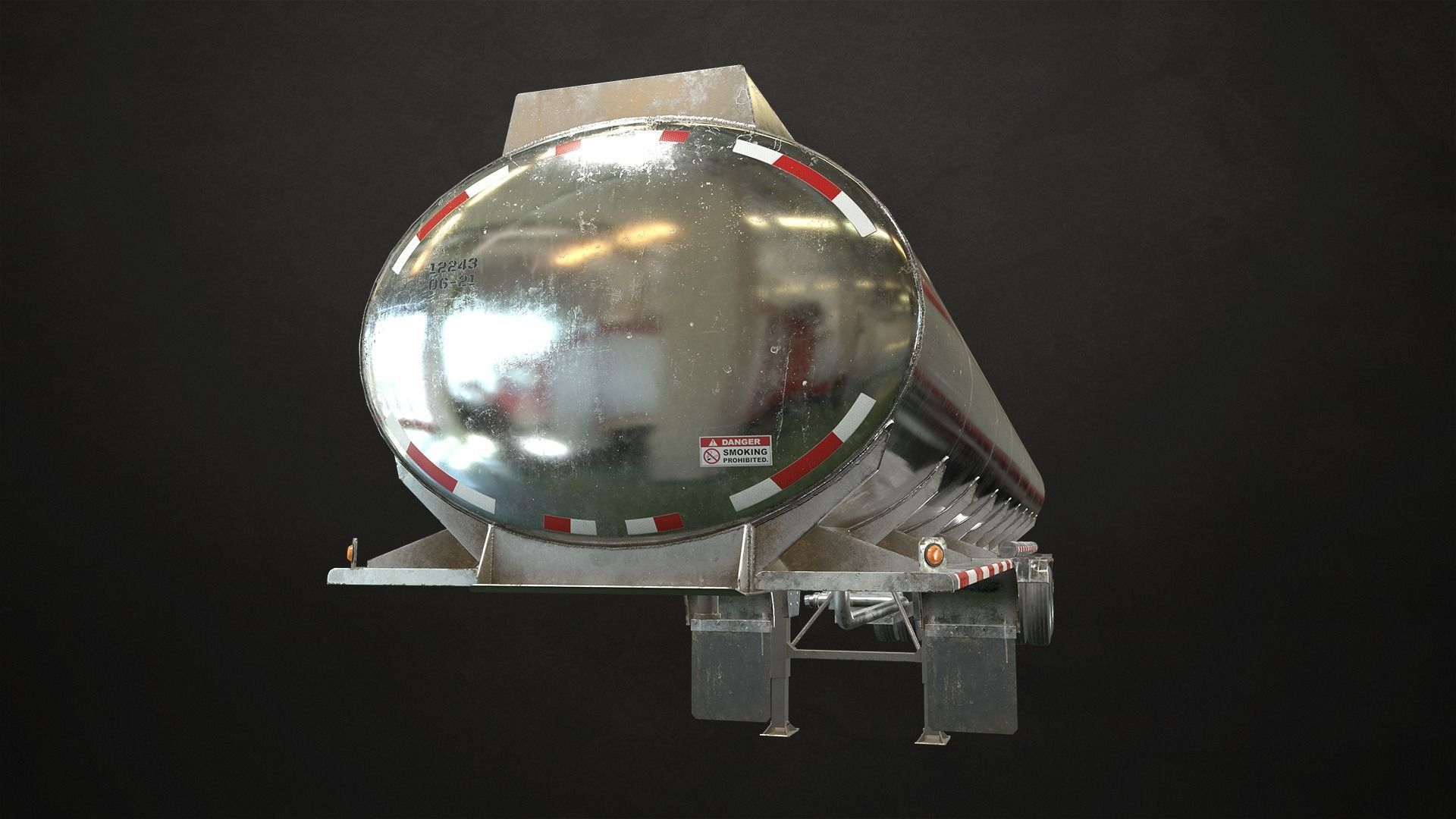 Fuel Tank Trailer Low-poly 3D model_6