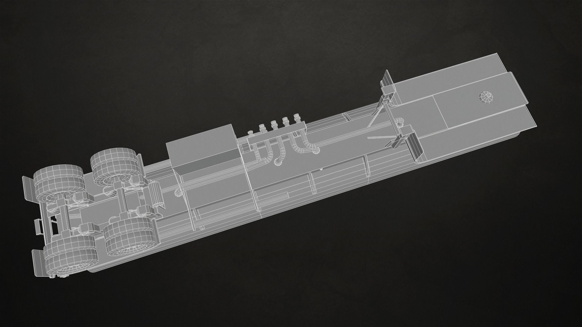 Fuel Tank Trailer Low-poly 3D model_14