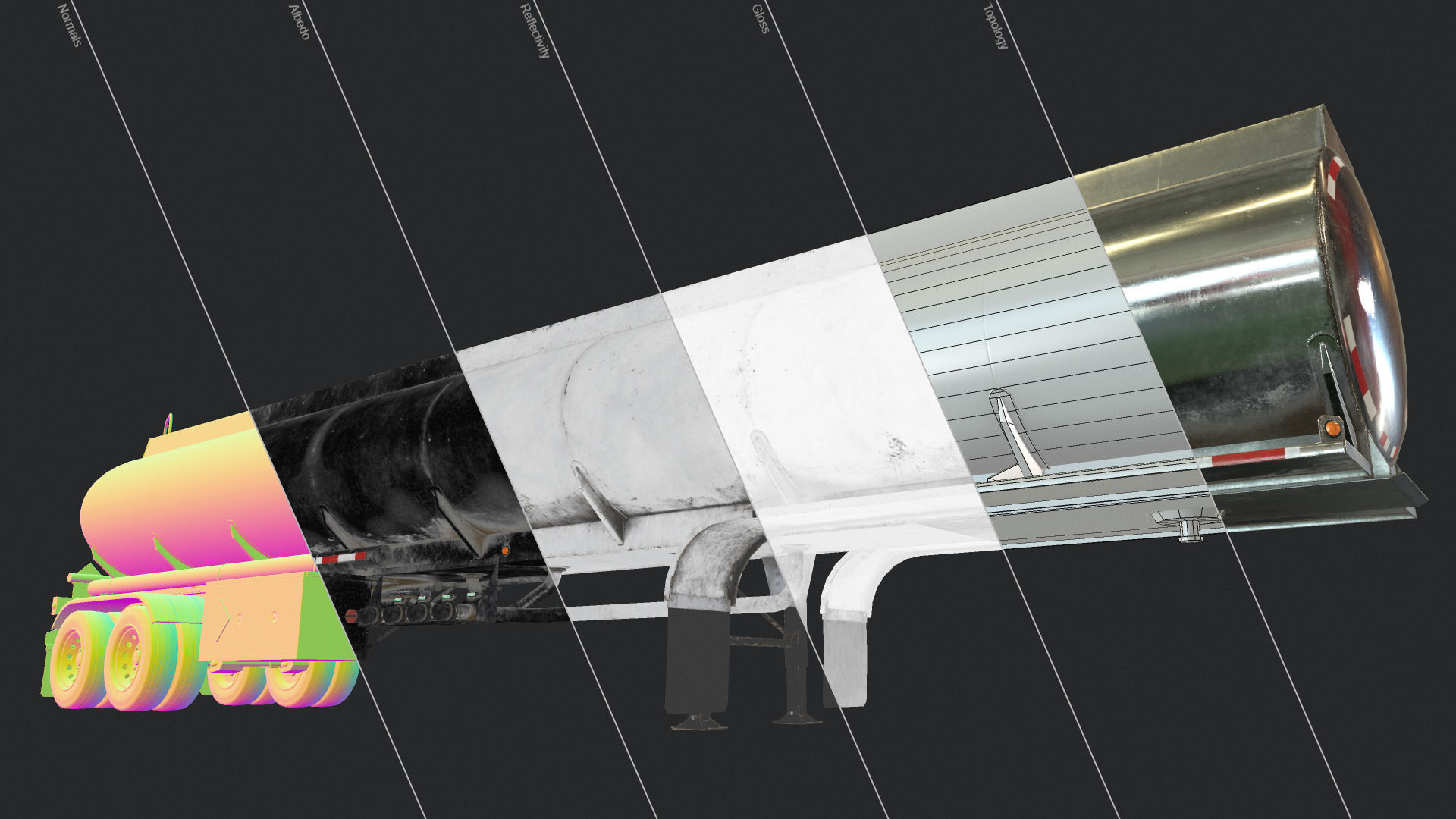 Fuel Tank Trailer Low-poly 3D model_15