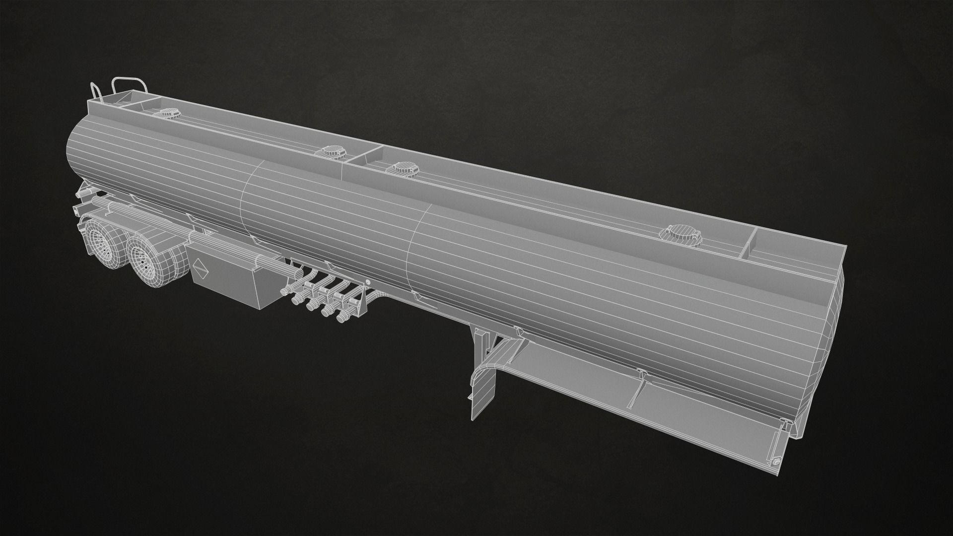 Fuel Tank Trailer Low-poly 3D model_13
