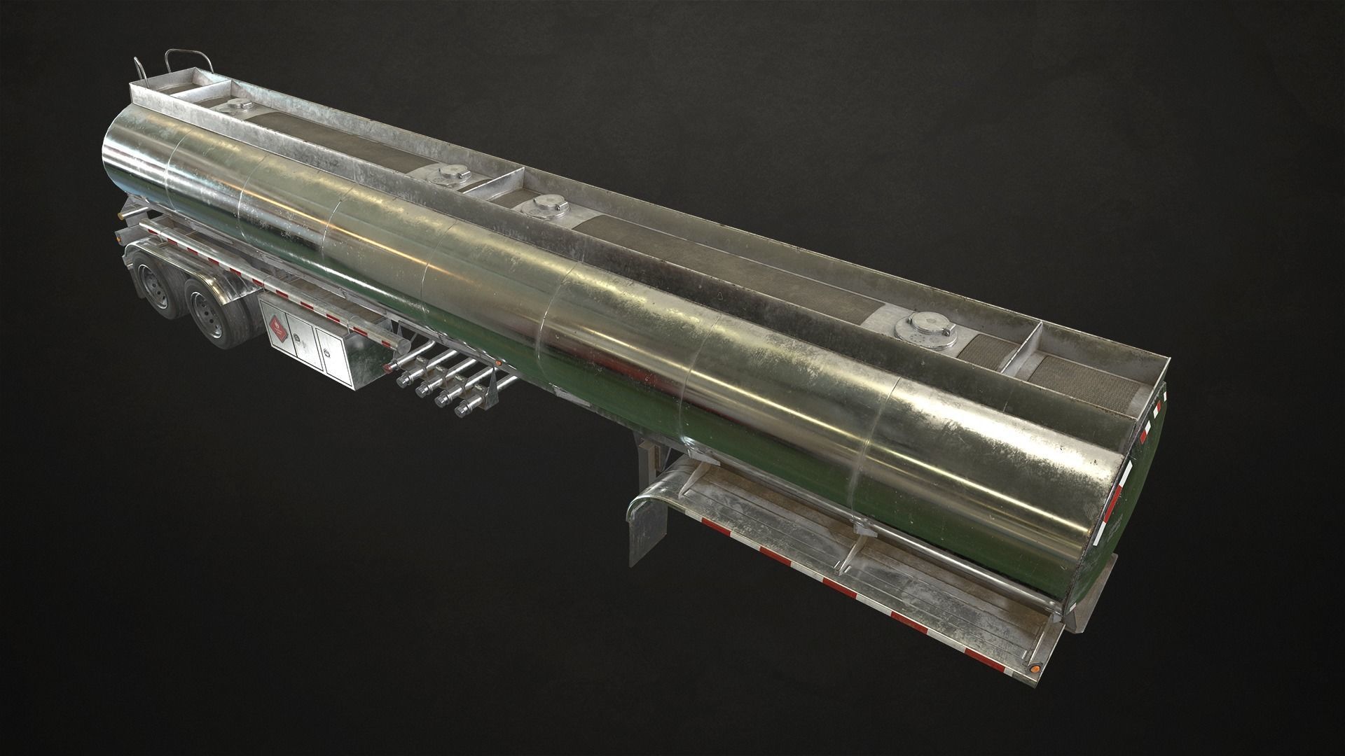 Fuel Tank Trailer Low-poly 3D model_4