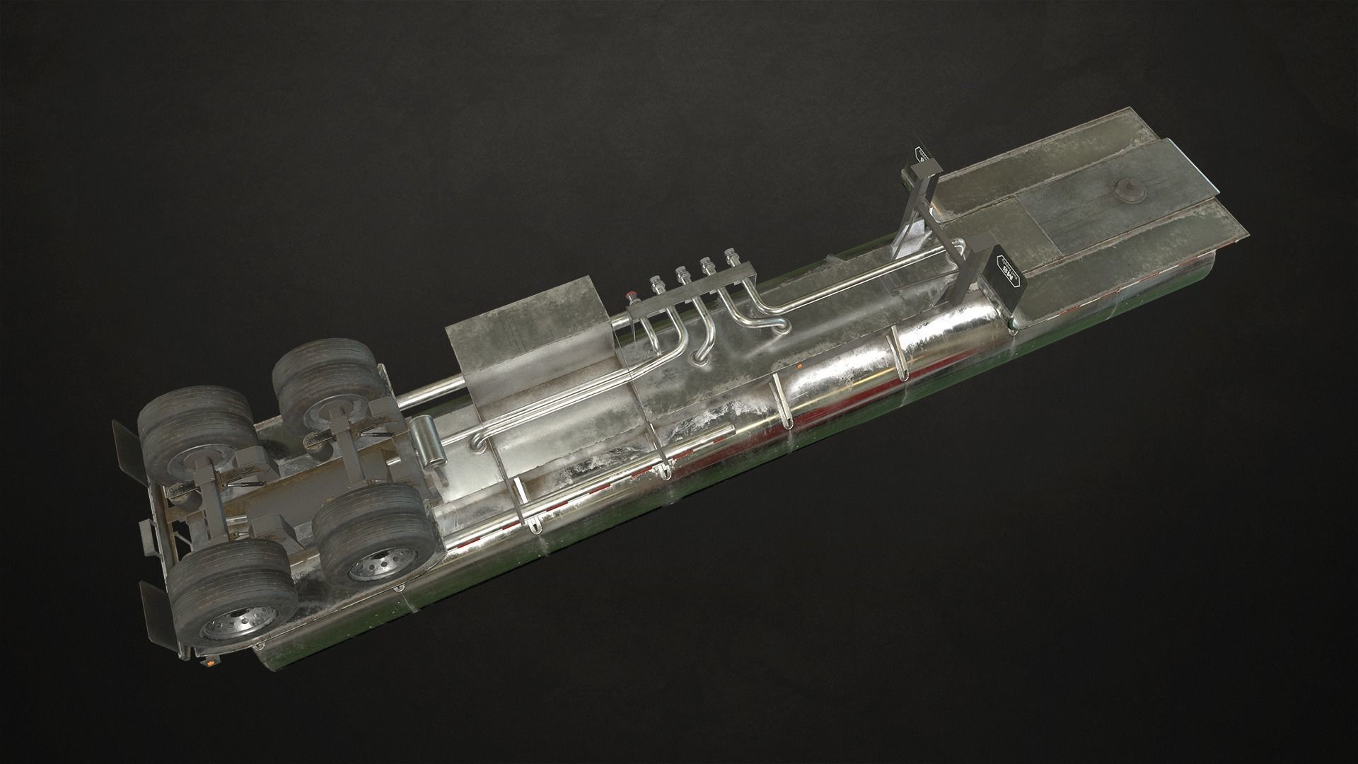 Fuel Tank Trailer Low-poly 3D model_8