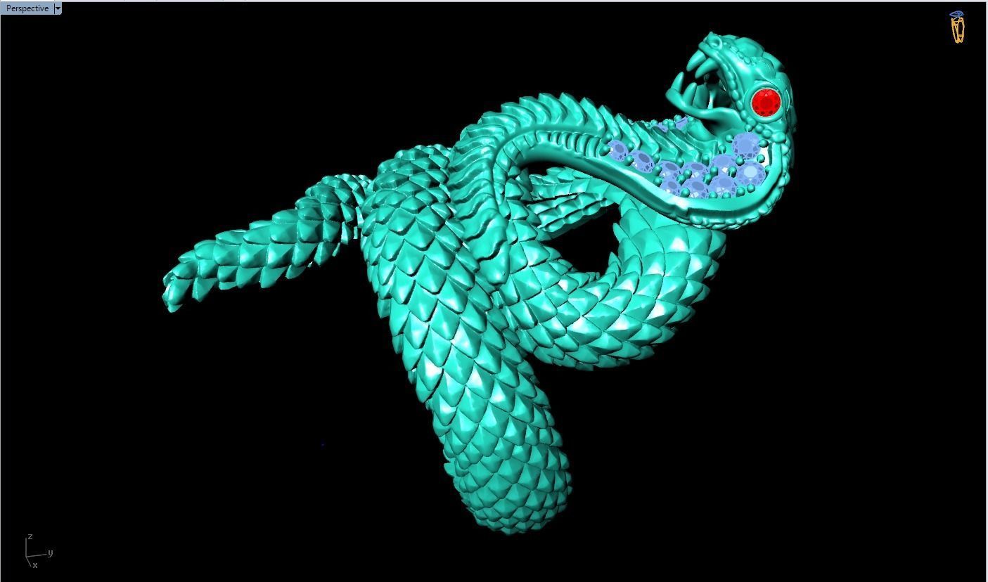 Snake Ring - Cobra ring  3D print model_7